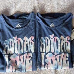 Two Girls Adidas Shirts size XL